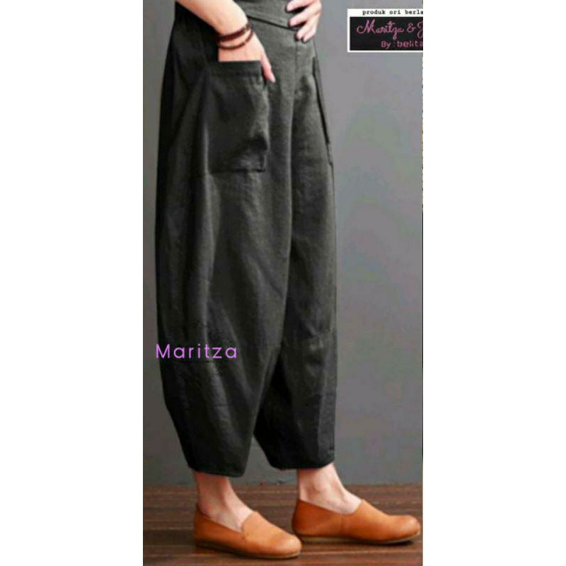 CELANA PANJANG WANITA JUMBO - BENZA BAGGY PANTS TWILL COTTON STRETCH