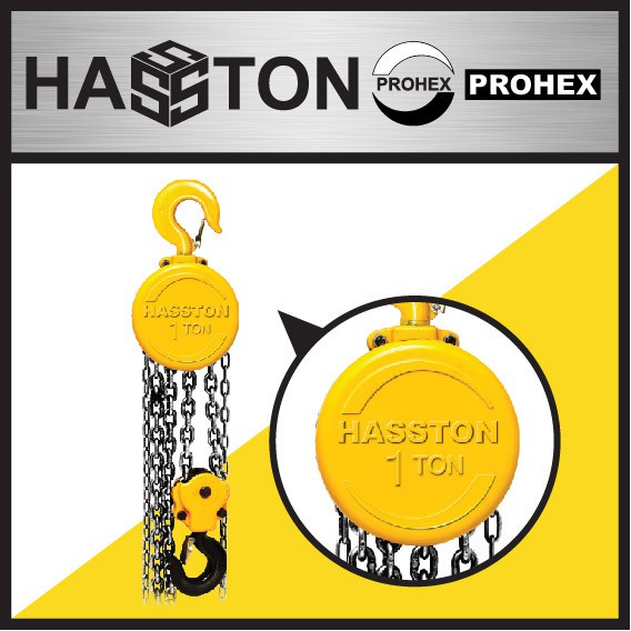 HASSTON PROHEX 4520-103 Katrol Manual Takel 1 Ton x 3Meter Chain Block