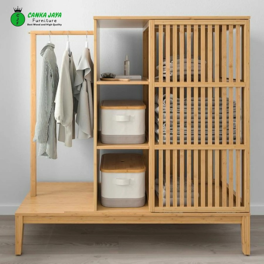 jual canka - lemari pakaian rak baju minimalis terbuka serbaguna