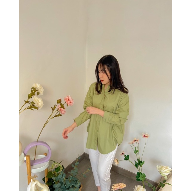 KANON - Kori Boyfriend Shirt - Kemeja kantor / kuliah wanita oversize