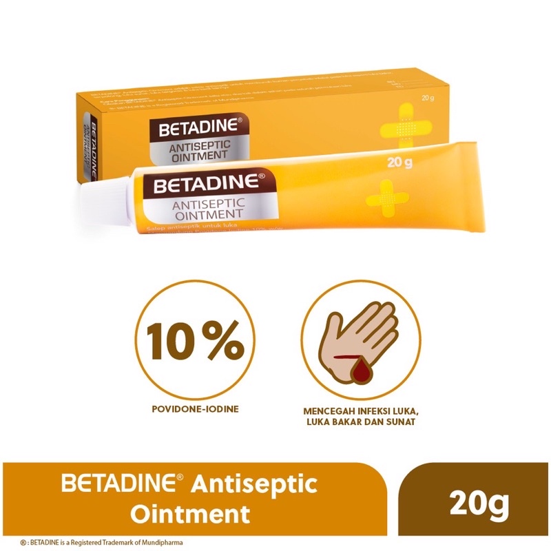 Betadine Antiseptic Ointment 20g | Salep Antiseptik Luka 20gr 20 g gr