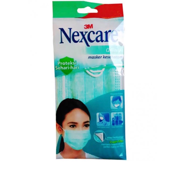 3M Nexcare Masker Earloop Kesehatan Pelindung Debu anti virusi