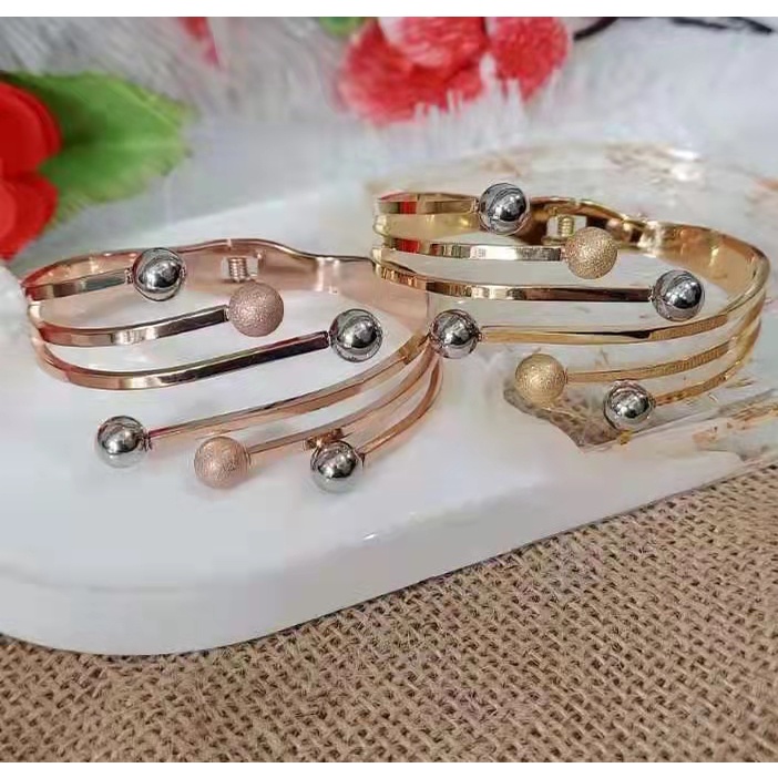Gelang Titanium Biji Bola Perhiasan Fashion L49.50