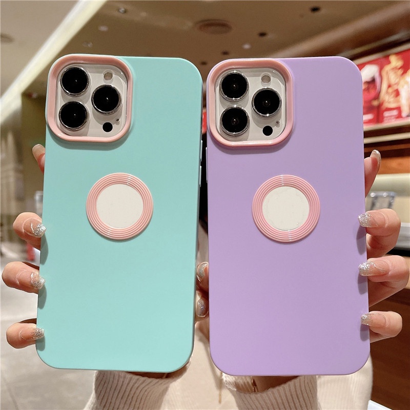 Casing iphone 11 12 13 pro max Xs max XR 7 8 plus Se20 Motif logo Macaron hollow