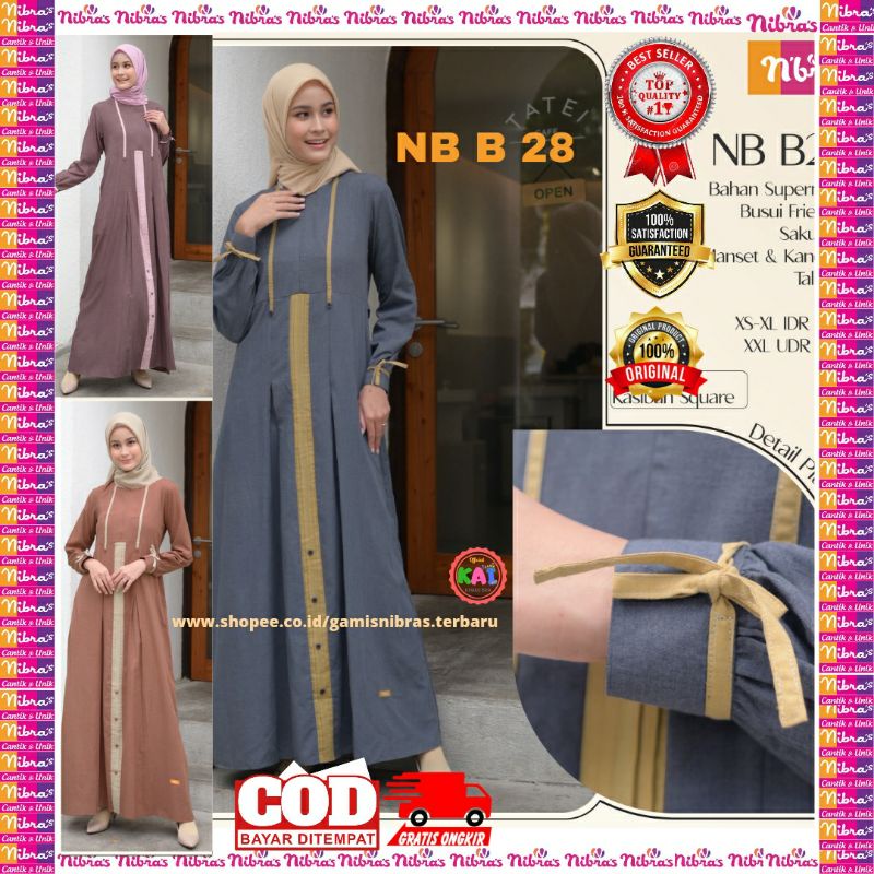 GAMIS NIBRAS TERBARU 2021 NB B28 NBB28 NB B 28 / NIBRAS GAMIS TERBARU / BAJU MUSLIM / DRESS MUSLIMAH