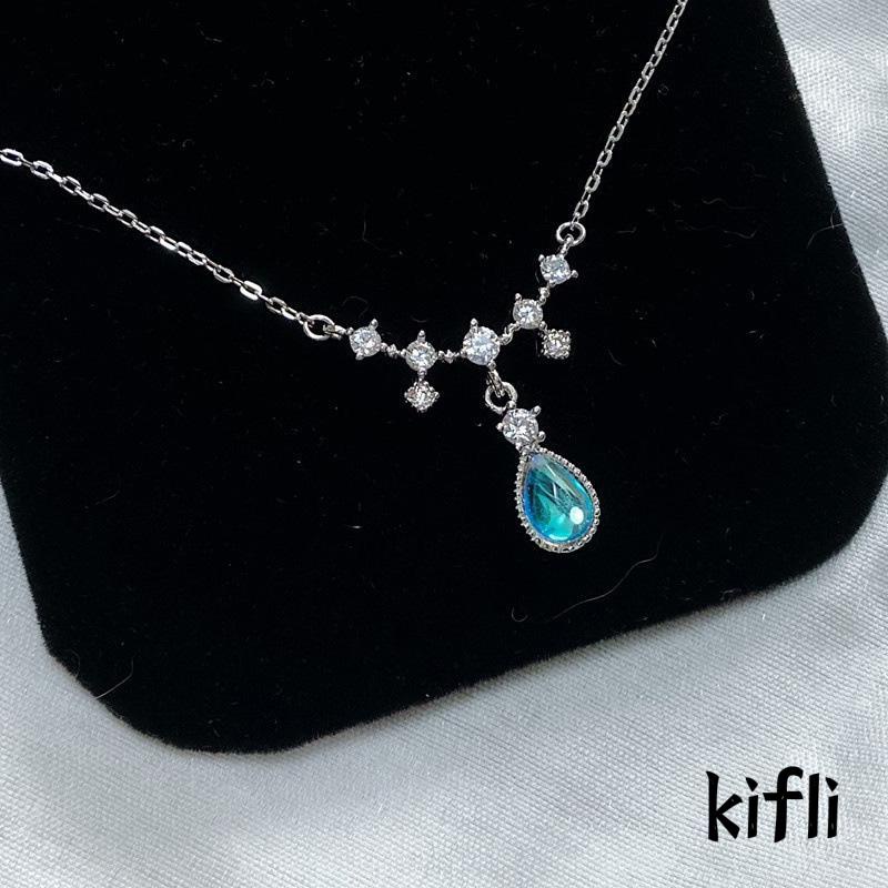 Kalung Desain Water Drop Aksen Moonstone Untuk Wanita