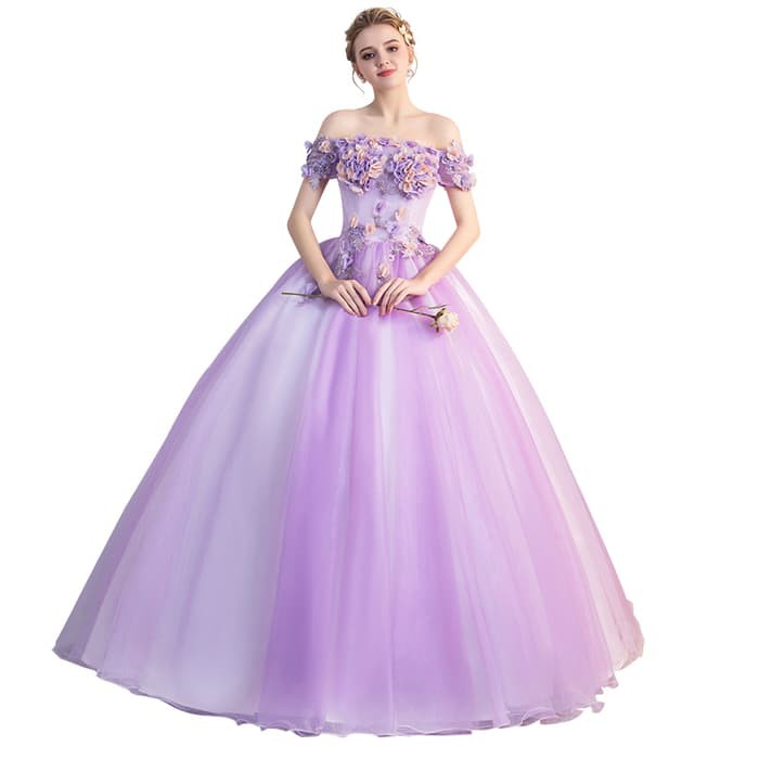 Gaun Pengantin 0160918 Ungu Sabrina Wedding Gown