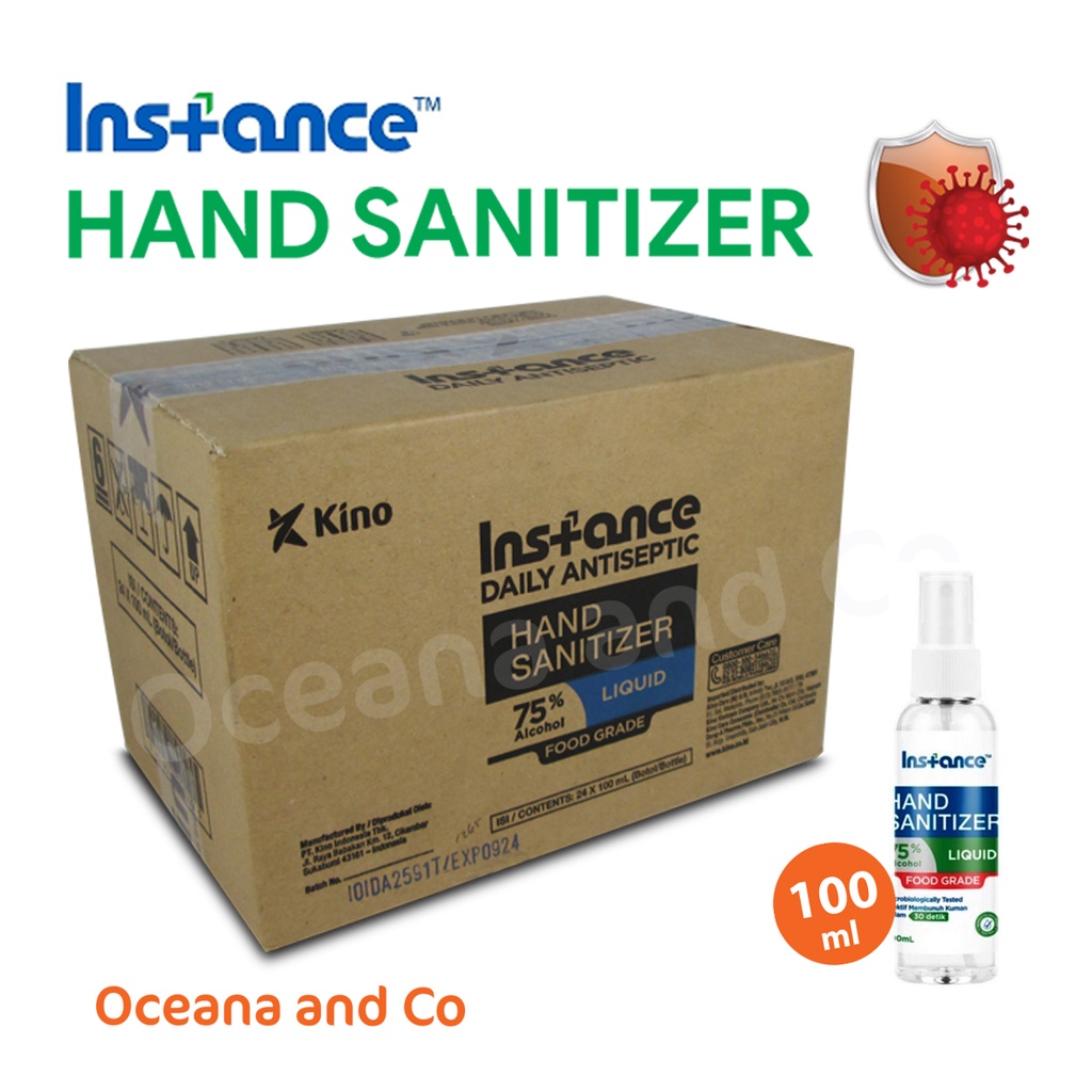 Instance Hand Sanitizer Spray/Liquid 100 mL Botol 1 DUS ISI 24 PCS