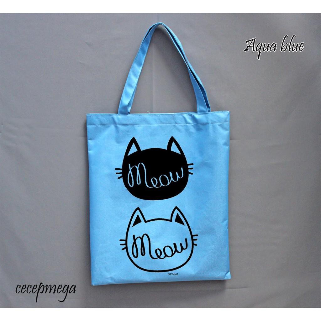 Dijual totebag meow desain MW002 Berkualitas