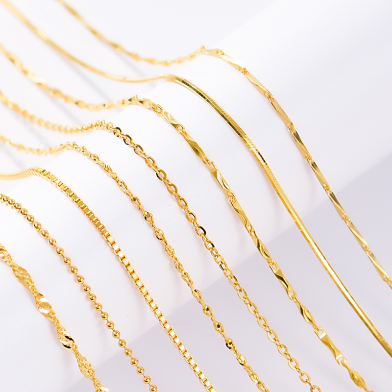 18 K Emas S925 Perak Kalung Desain Yang Berbeda/Panjang berlapis Emas Klavikula Rantai Wanita Perhiasan Hadiah