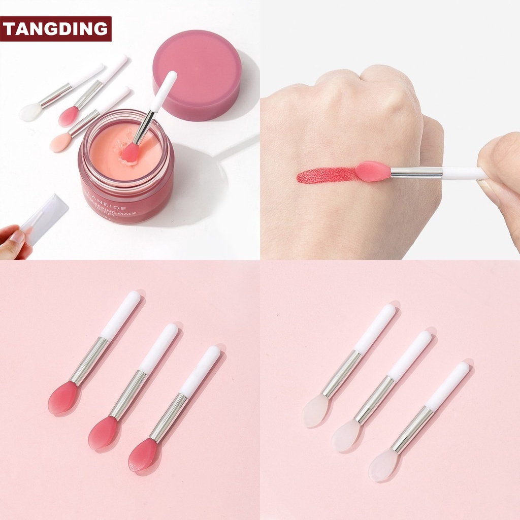 【COD Tangding】5pcs/set Silicone Lip Brush PVC Bag Packaging Rod Lip Mask Brush Lipstick Makeup Brush