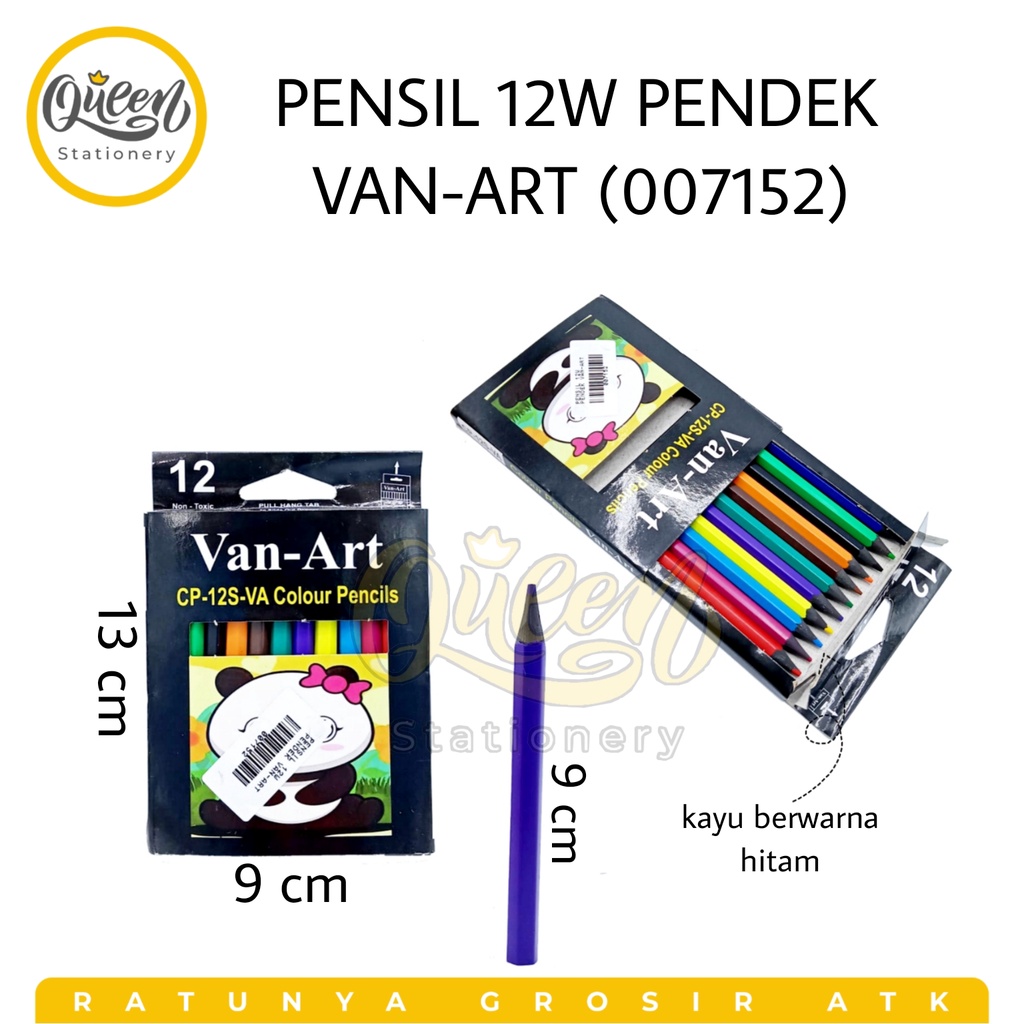 

1 SET PENSIL 12W PENDEK VAN-ART (007152) - PENSIL WARNA SET 12 KECIL MURAH