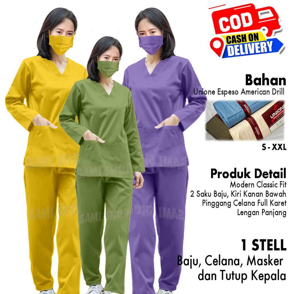 Baju oka / Baju ok / Seragam perawat  / baju jaga / baju ok lengan panjang / baju scrub perawat