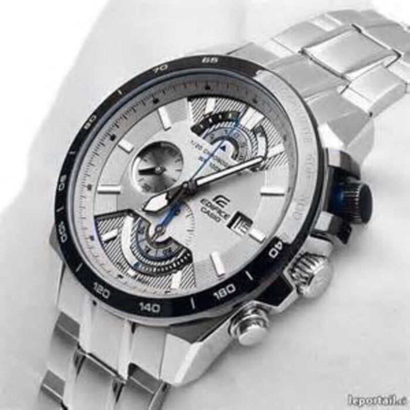 Jam Tangan Pria Merk Casio Edifice Type Efr-520 Original Bm Silver Free Box