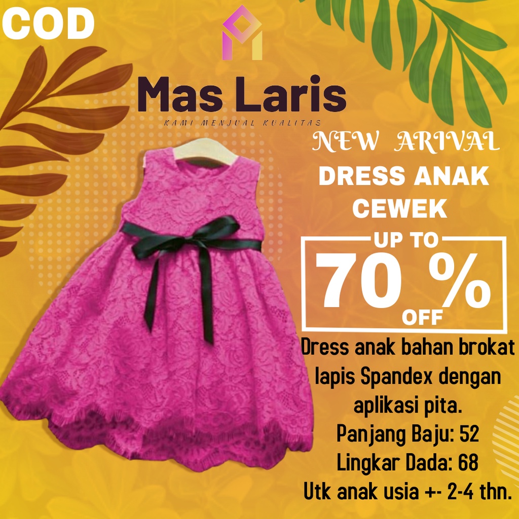 Baju Dress Gaun Anak Perempuan Usia 2 Sampai 4 Tahun Kualitas Impor Bayi Pesta Elegan Musim Panas