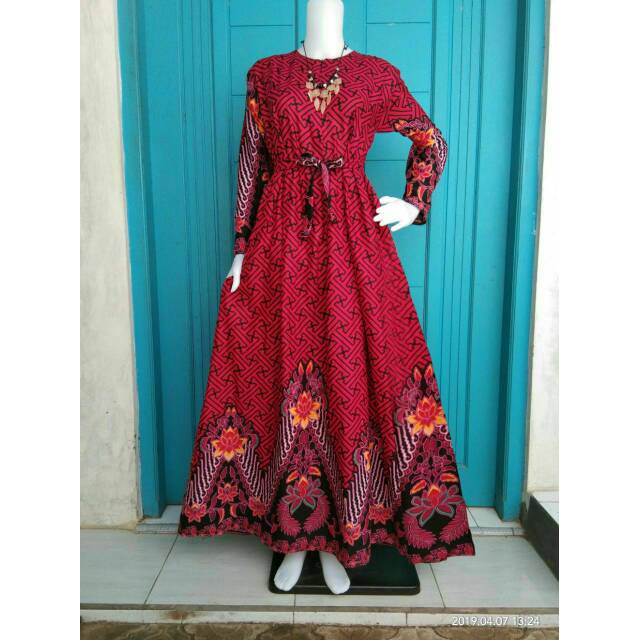 Den Aniq Gamis Syar'i Batik Pekalongan Bahan Katun Gamis Busui Gamis Bumil