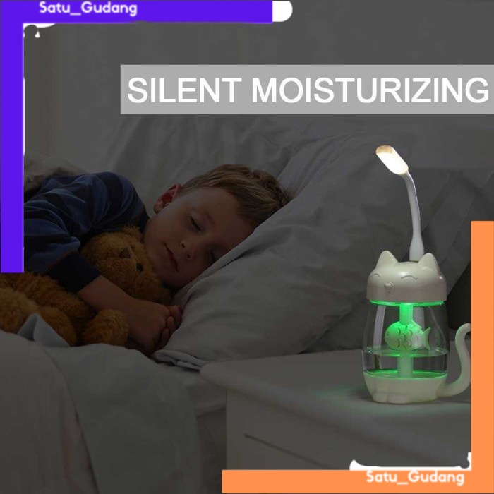 Air Humidifier Diffuser Esensial Oil Aromaterapi Aromathrapy 3n1 Cat Kity 350ml - La211