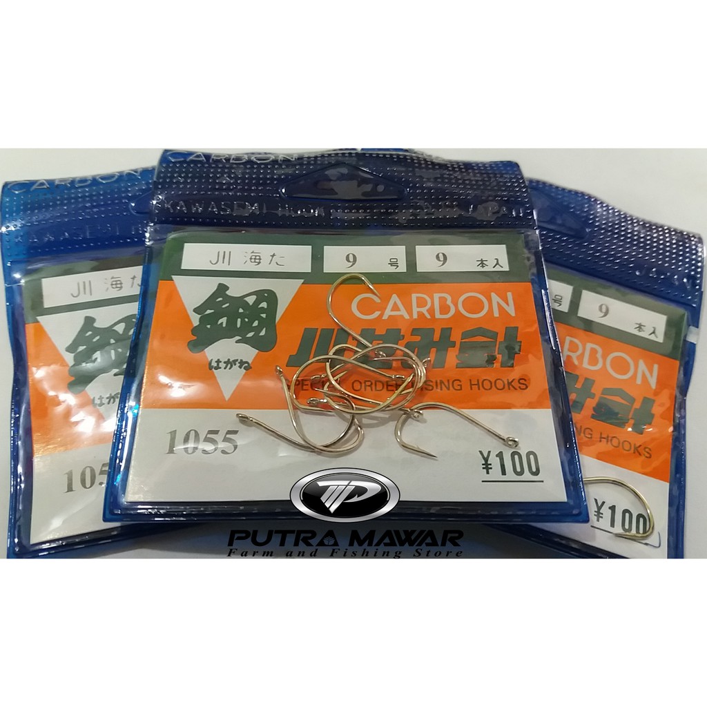 Mata Kail Pancing Carbon Jepang 1054 Hitam 1055 Putih, Ukuran kecil sampai besar