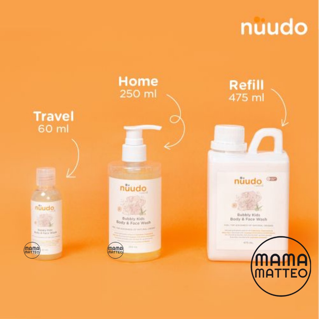 NUUDO Refill Size 475ml Gentle Baby Head to Toe Wash / Bubbly Kids Body &amp; Face Wash / Conditioning Kids Shampoo / Daily Moisturizing Body Lotion / BANDUNG