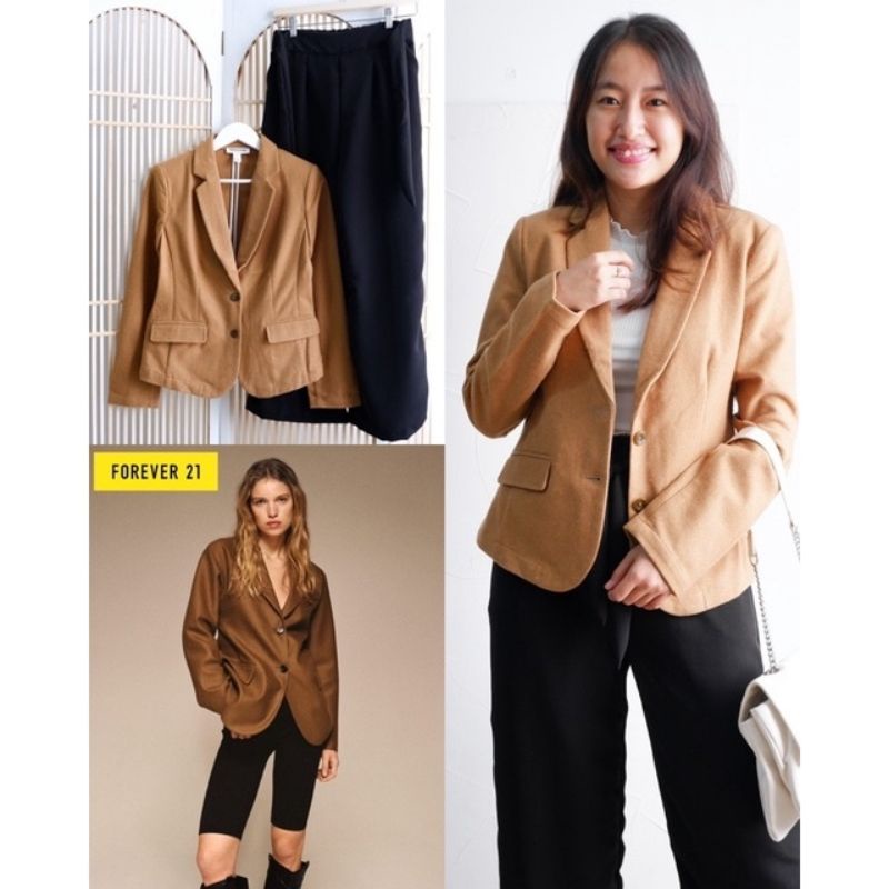 BLAZER WANITA FITTED WOL F.0.R.E.V.E.R21