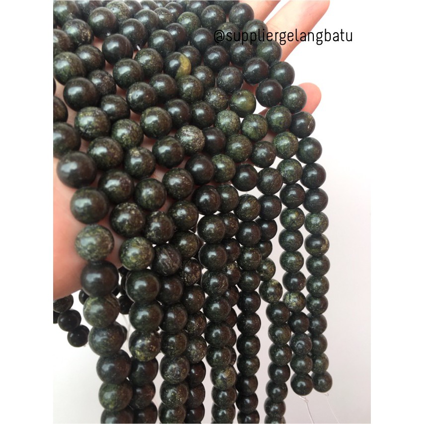 Black Jade 10mm magnetic bahan gelang kalung kesehatan premium akik aksesoris fashion beads craft