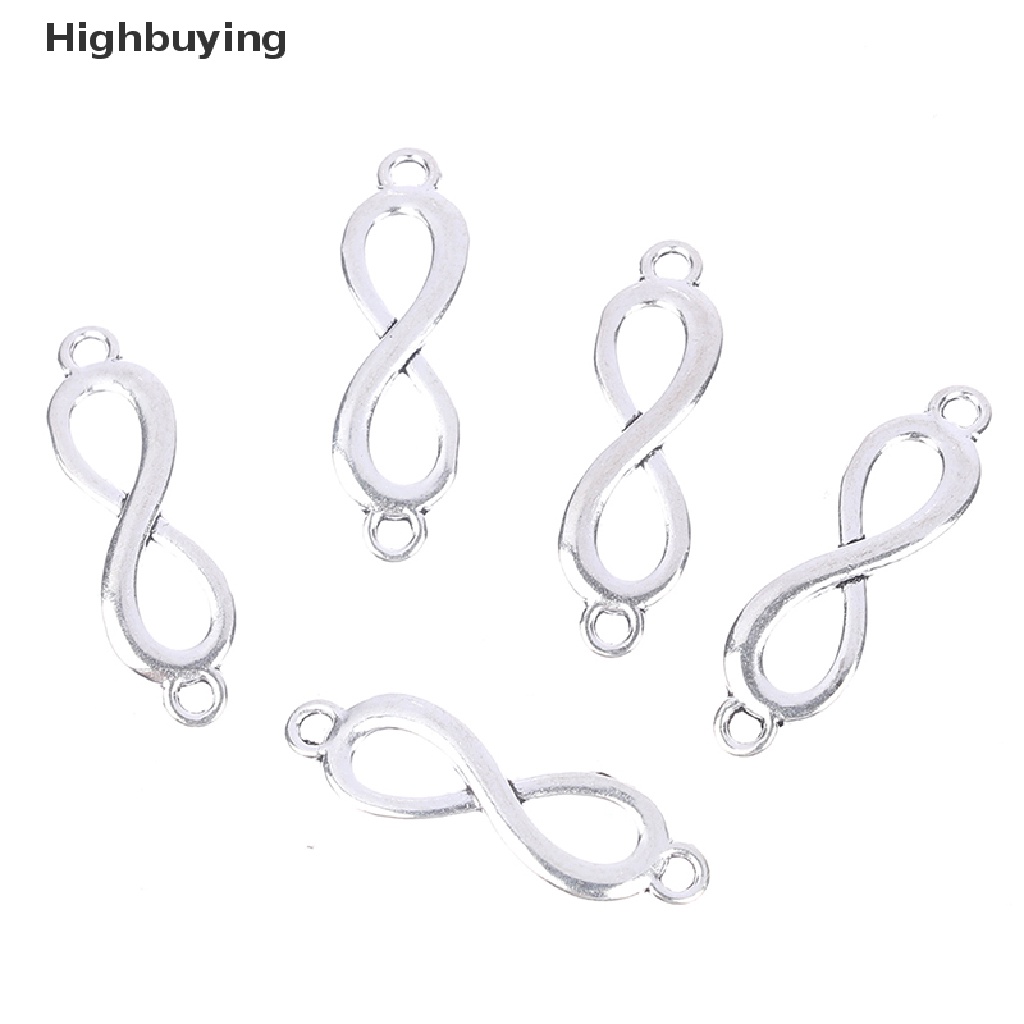 Hbid 20PCS Charms Link Simbol Infinity Warna Silver Untuk Membuat Liontin DIY