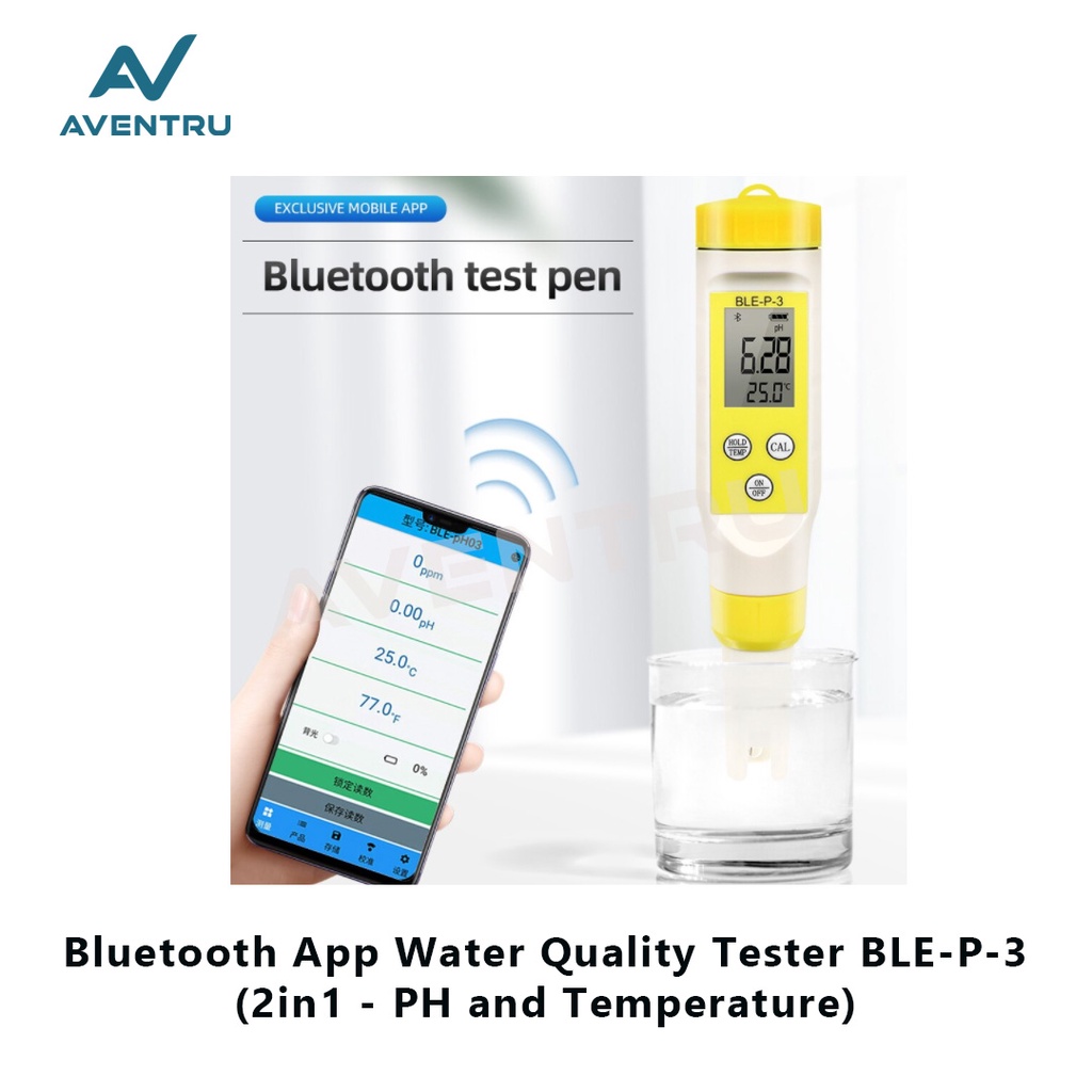 Smart Digital 2 in 1 2in1 PH Temperature Meter BLE-P-3 BLE P3 Tester Pengukur Kualitas Air