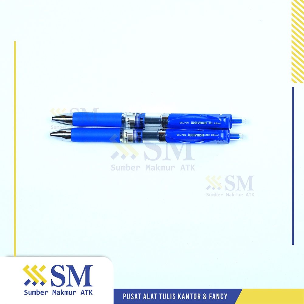 

(PAK) PULPEN / BALLPOINT WEIYADA CLICK E681 BIRU ISI 12 PCS