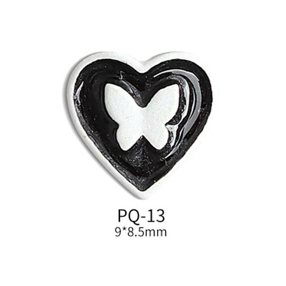 AUGUSTINA Agustina Dekorasi Nail Art 3D DIY Love Heart Butterfly Peach Heart Berlian Imitasi Kuku Halus