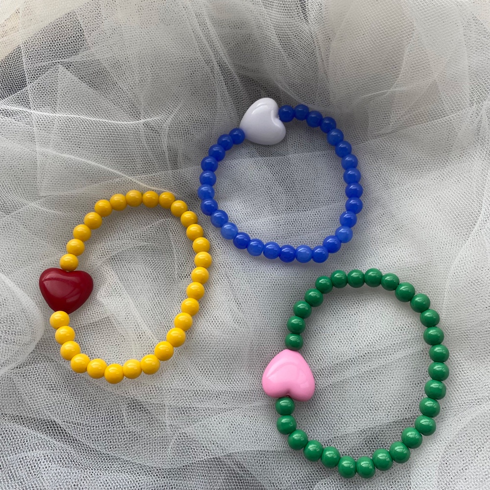 Gelang Manik-Manik Handmade Elastis Warna Permen