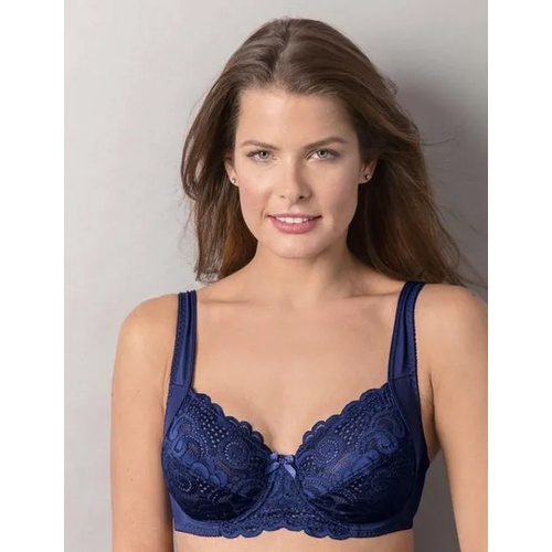 Bra Damart Free Pad Lacy Dark Blue