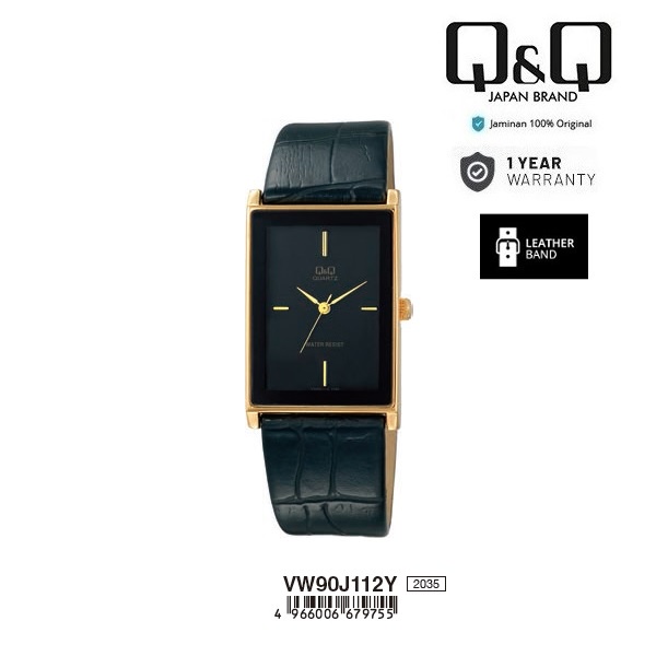 Q&Q QNQ QQ VW90 VW90J VW90J112Y ORIGINAL ANALOG WATCH JAM TANGAN PRIA WANITA TALI KULIT