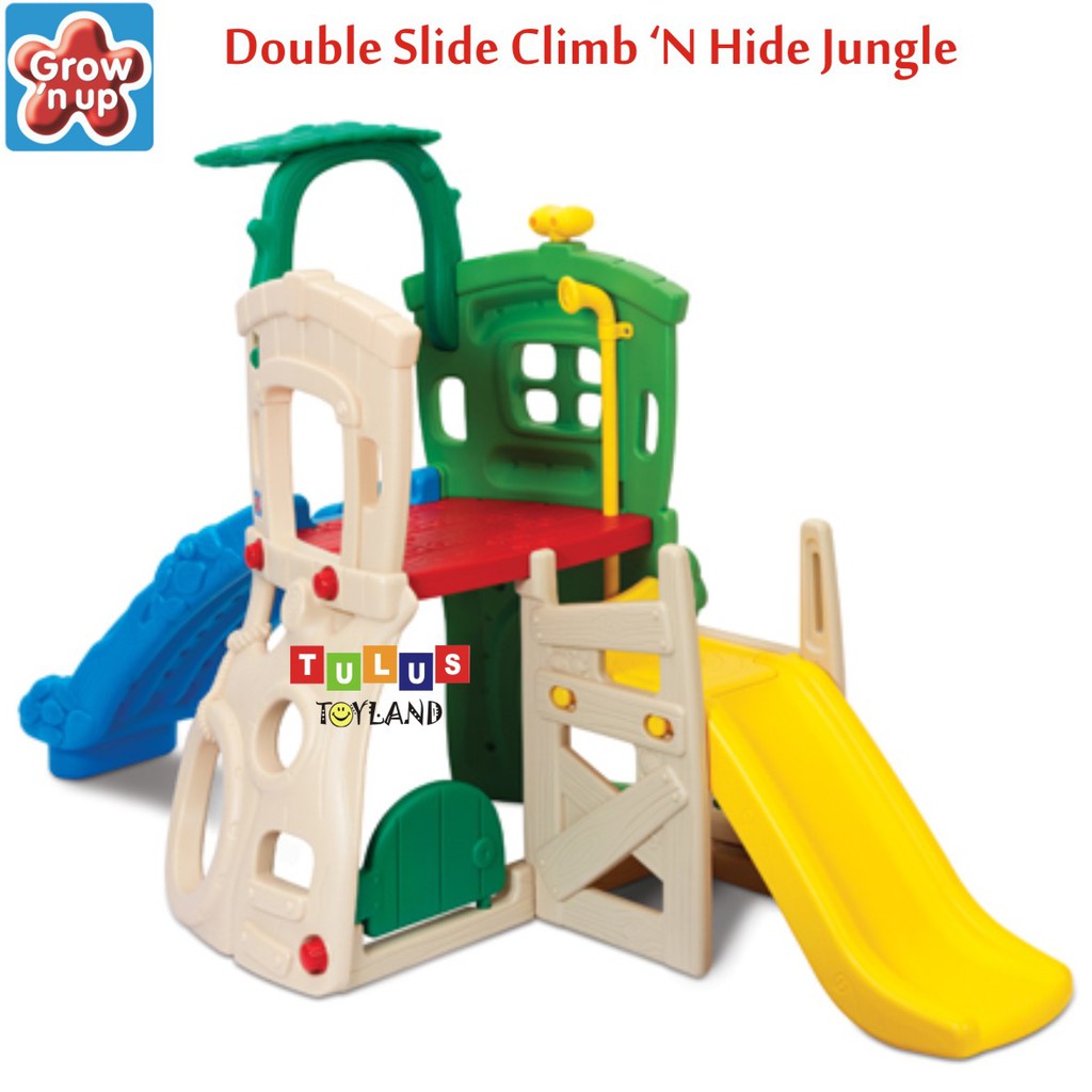 Perosotan Grow n Up Double Slide Climb n Hide Jungle Playground Seluncuran Besar Mainan Anak Slides