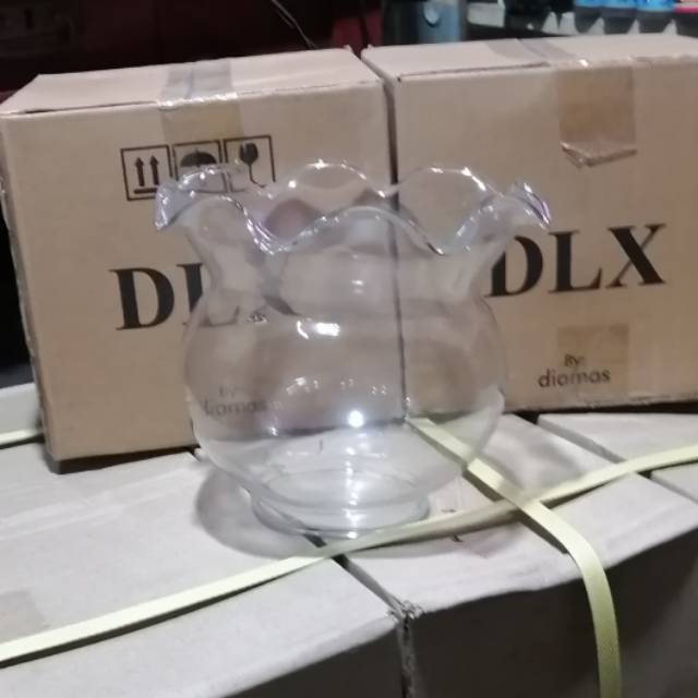 Aquarium Bulat Akuarium Mini Dlx Soliter Kaca Kristal 2 Liter