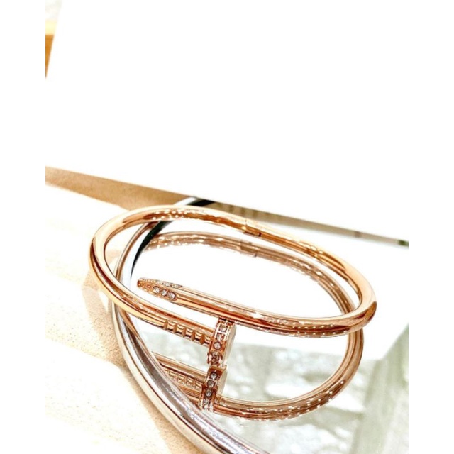 Gelang titanium asli Rosegold bahan tebal Anti karat Bracelet Stainless steel Premium Quality Gt44