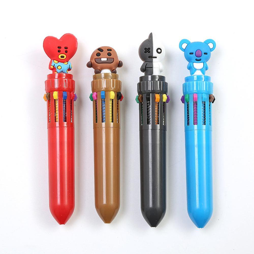 Lt Pulpen 10 Warna Motif Kartun BTS Untuk Sekolah / Kantor