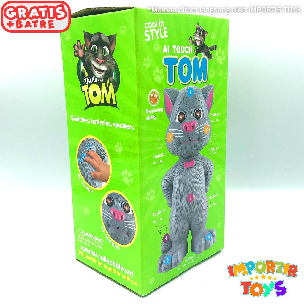 Mainan Talking Tom Reactive Touch Sensitive Artificial Intelligent