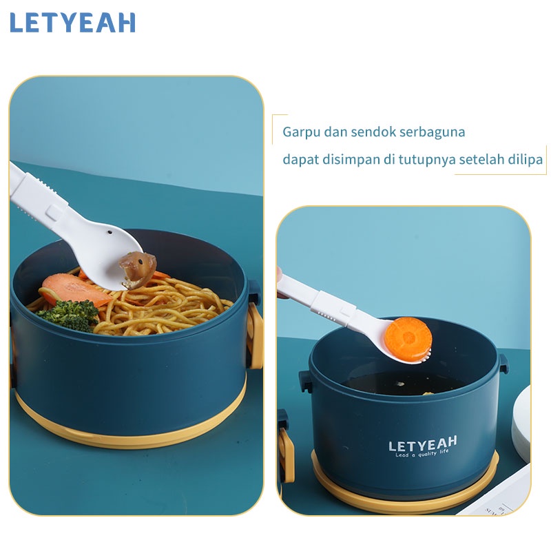 letyeah Kotak makan 2 susun 1600ML/lunch box double-layer anti tumpah portabel