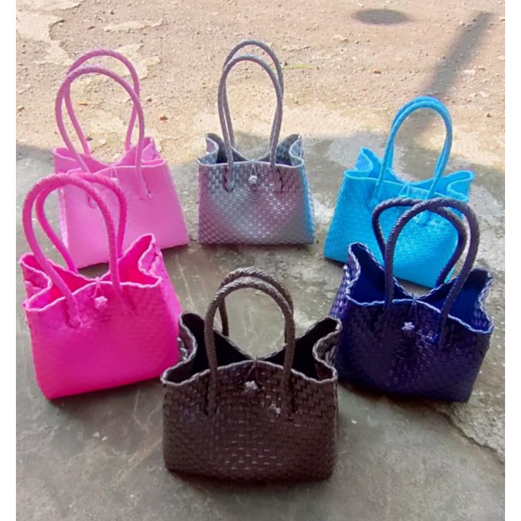 jali bag paty pastel/polos / tas anyaman / tas jali murah