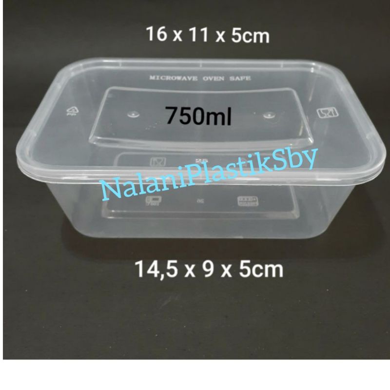 THINWALL RECTANGLE/BOX KOTAK PLASTIK/ KOTAK MAKAN 500ML