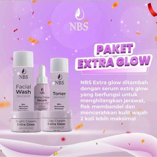 Paket Skincare Cream Wajah NBS Paket Extra Glow With Serum