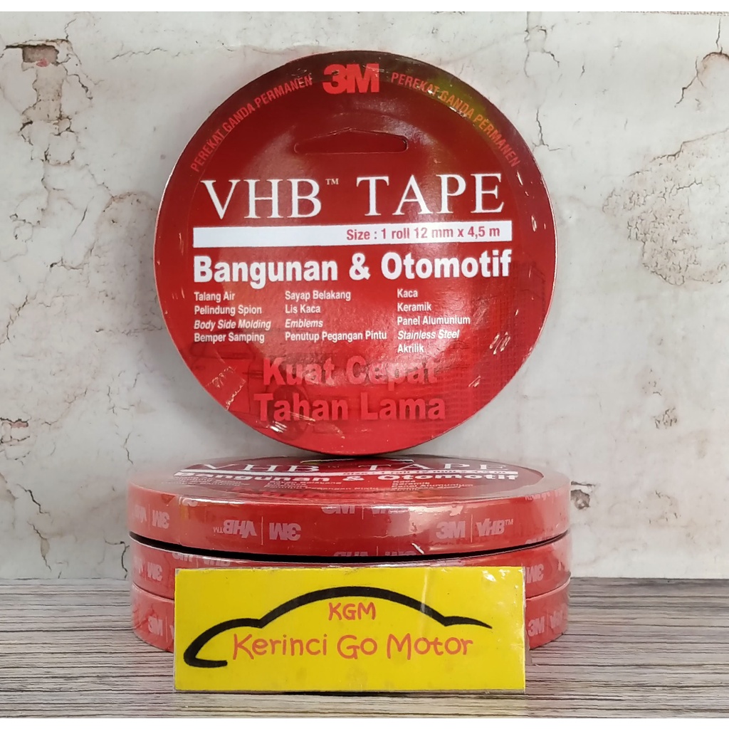 DOUBLE TAPE 3M VHB 12mm X 4,5m LEM BOLAK BALIK