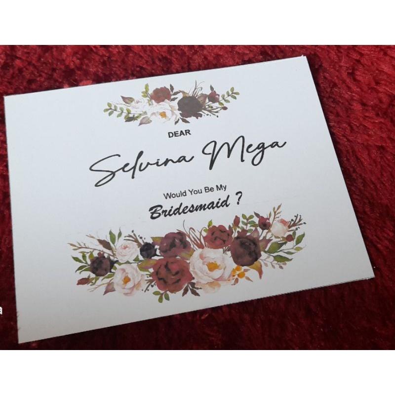 BRIDESMAID CARD GRATIS CUSTOM
