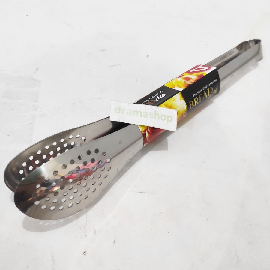 Tong tongs jepit Capit Capitan Gorengan Kue tebal lubang panjang sedang stainless steel