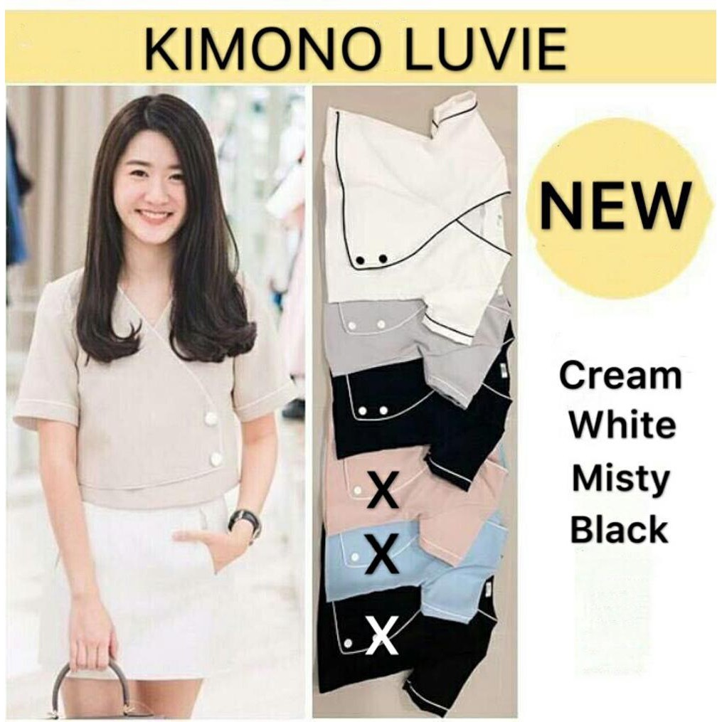 Diskon Gl - Kimono Luvie - Baju Atasan - Baju Wanita - Blouse Putih - Blouse Recommended