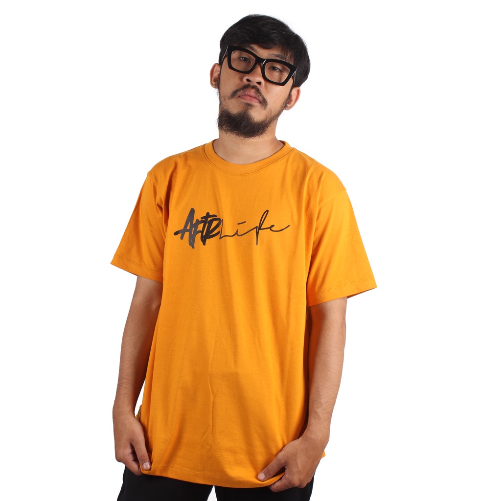 AFTERLIFE - Tshirt Unterschrift Mustard | 21047B