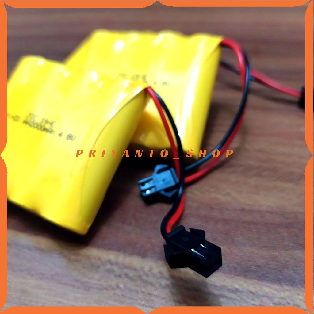 Batrei Batre battery Mobil Remot control R/C RC 4.8V 2000mAh Socket Soket Hitam