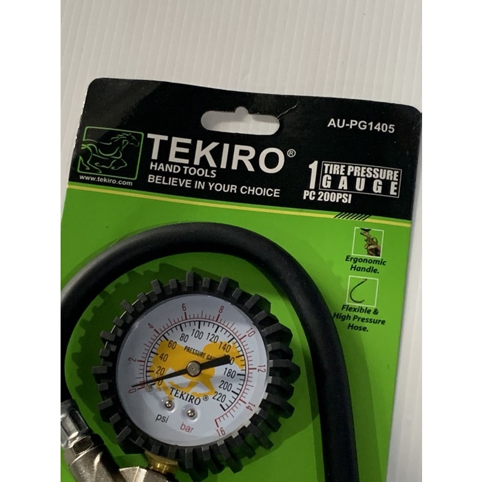 Tire Inflator Pressure Gauge Alat Ukur Isi Pompa Angin Ban TEKIRO 3in1