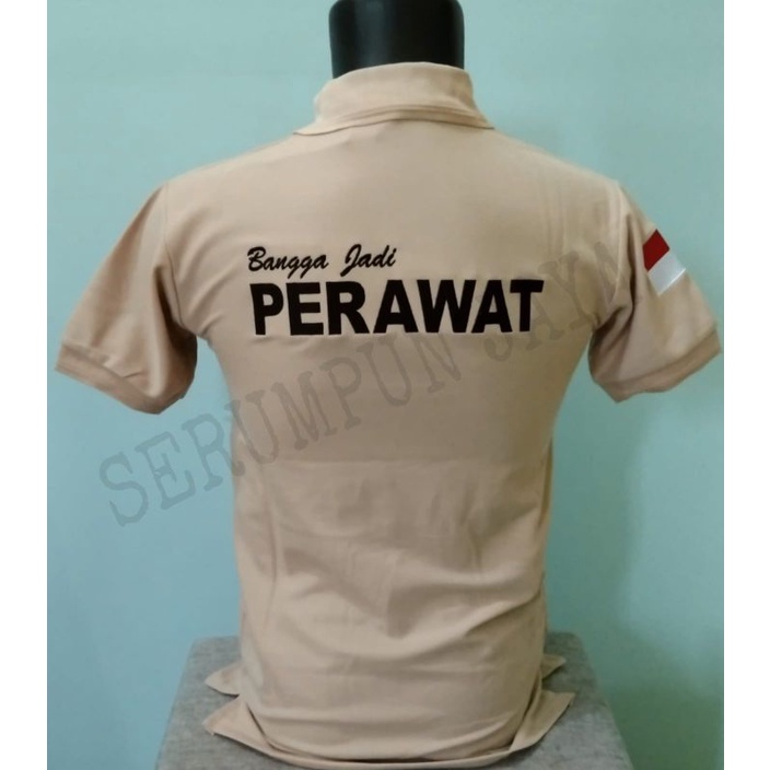 KAOS PERAWAT FULL BORDIR KREM - KAOS KERAH PERAWAT - KAOS PERAWAT KREM