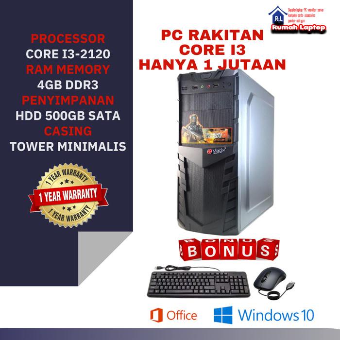 PC RAKITAN CORE I3-2120 RAM 4GB HDD 500GB KOMPUTER MURAH 1 JUTAAN